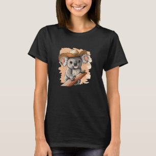 T-shirt Joli graphique de koala avec chapeau de cowboy