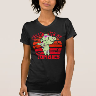 T-shirt Joli Halloween Chillin' avec mes zombies Teddy Bea