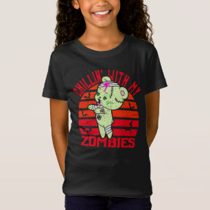T-Shirt Joli Halloween Chillin' avec mes zombies Teddy Bea