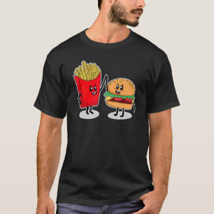T-shirt Joli Hamburger Hommes Femmes Hamburger Frites