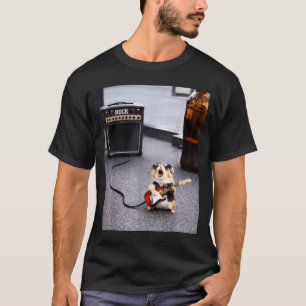 T-shirt Joli hamster rockstar drôle guitare punk rock'n ro