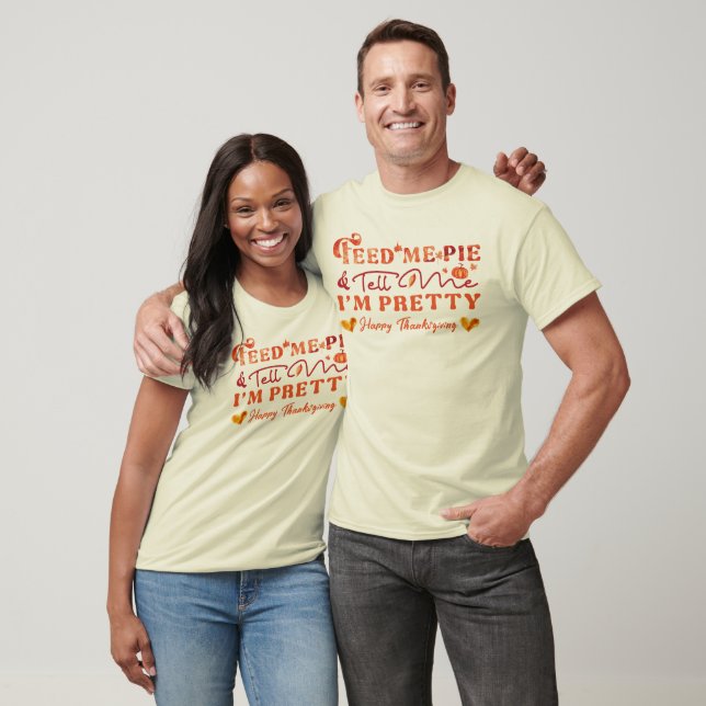T-shirt Joli Hello Autum Automne Citrouille Coeur Thanksgi (Unisexe)