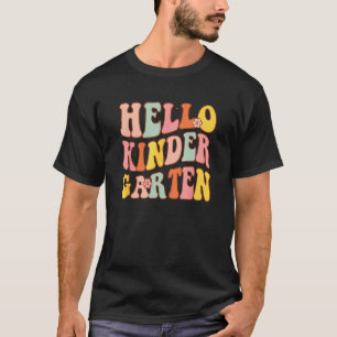 T-shirt Joli Hello Maternelle Groovy Premier Jour D'école