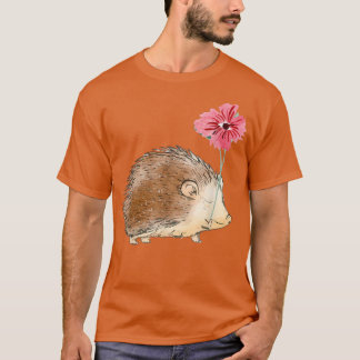 T-shirt Joli hérisson Vintage et art floral