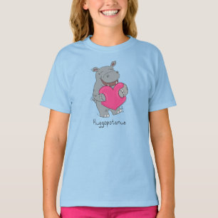 T-shirt Joli Hippo Hugs Caricature d'animal mignon