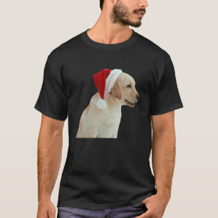 T-shirt Joli Jaune Lab Noël Santa Hat Chien Labrador R