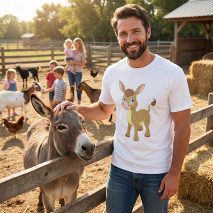T-shirt Joli jeune âne avec grands yeux bleus