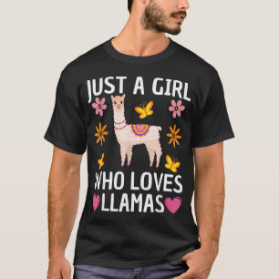 T-shirt Joli Lama Pour Femmes Filles Élevage Amoureux de L