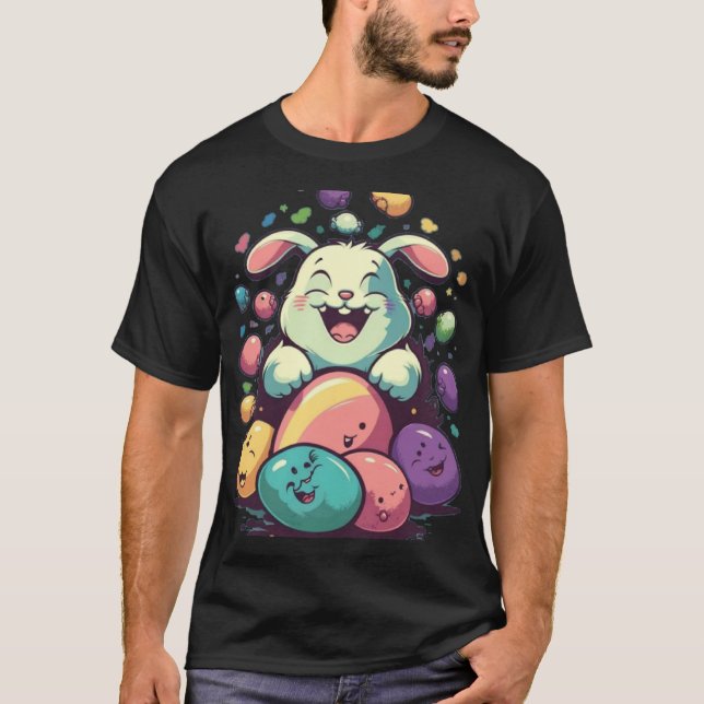 T-shirt Joli lapin de Pâques OEufs de Pâques Hommes Femmes (Devant)