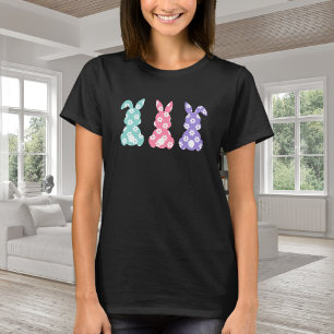 T-shirt Joli Lapin Fleur Coloré Lapin de Pâques Floral