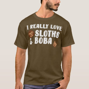 T-shirt Joli Lazy Sloth Boba Tea Sweet Bubble Tea