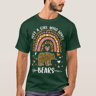 T-shirt Joli Leopard Arc-En-Ciel Juste Une Fille Qui Aime 