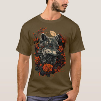 T-shirt Joli loup floral