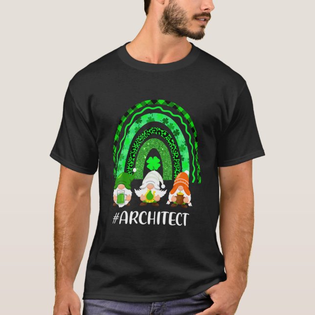 T-shirt Joli Lucky Rainbow Architect Gnome Leopard Happy S (Devant)