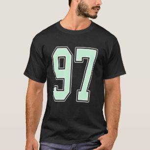 T-shirt Joli maillot de joueur vert menthe numéro 97 Unifo