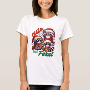 T-shirt Joli mais feral Raccoon Noël