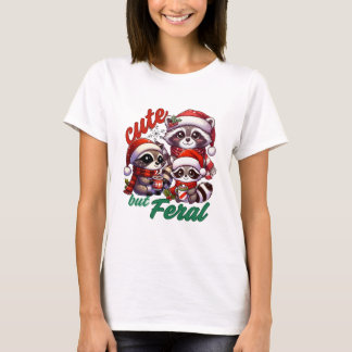 T-shirt Joli mais feral Raccoon Noël