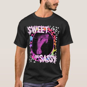 T-shirt Joli Manatee 90s Nostalgia Arc-en-ciel Empreinte d
