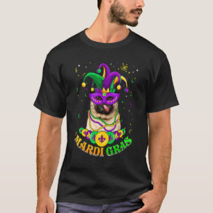 T-shirt Joli Mardi Gras Pug Papa Chien Maman Chien Masque