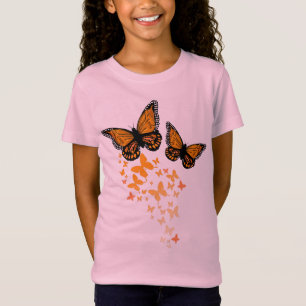 T-Shirt Joli monarque papillon de vol graphique