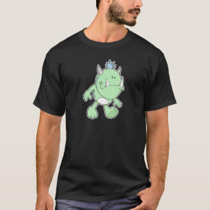 T-shirt joli monstre vert aux crocs faisant la moue