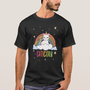 T-shirt Joli motif de chat licorne chats arc-en-ciel Premi