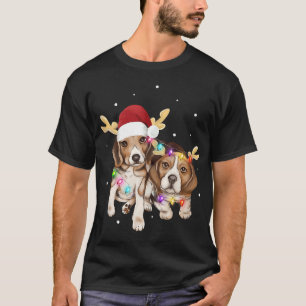 T-shirt Joli Noël Beagles Père Noël Reindeer Chien Propre