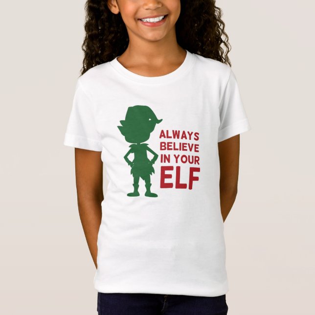 T-Shirt Joli Noël Elf vacances thème amusant jeu de mots (Devant)