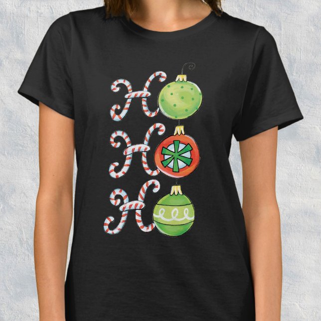 T-shirt Joli Noël Ho Ho Ho, Sucres de canne Ornements (Créateur téléchargé)