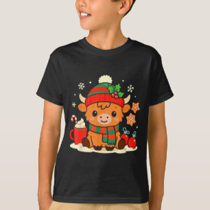 T-shirt Joli Noël Vache Highland Génisse Xmas Ferme Anima