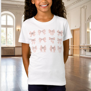 T-Shirt Joli Nœud Coquette Rose Blush