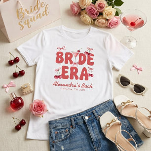 T-shirt Joli nœud ruban rose, Ère de la mariée, Fête de ma
