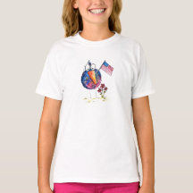 Joli oiseau fantaisiste patriotique avec drapeau