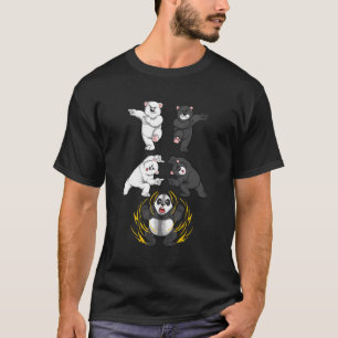 T-shirt Joli Ours Noir Et Blanc Dans La Fusion Panda Drôle