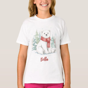 T-shirt Joli ours polaire à l'aquarelle