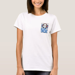 T-shirt Joli panda endormi avec casque rouge