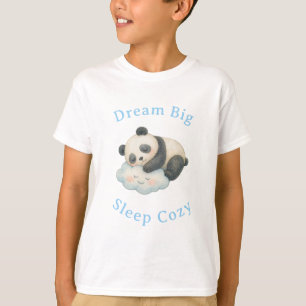 T-shirt Joli panda endormi sur un nuage à l'aquarelle