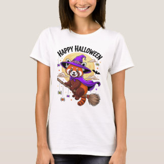 T-shirt Joli Panda Rouge Halloween sorcière art