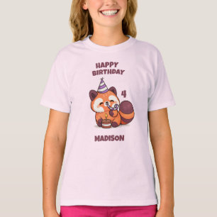 T-shirt Joli Panda Rouge - Joyeux Anniversaire