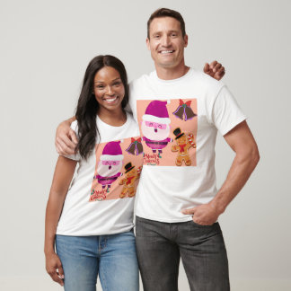 T-shirt Joli Père Noël à l'aquarelle Clipart de Noël