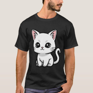 T-shirt Joli petit chat blanc