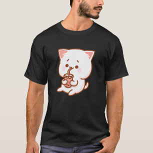 T-shirt Joli petit chat buvant du thé aux bulles Bubble Te