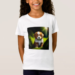 T-Shirt Joli petit chiot Brown et blanc