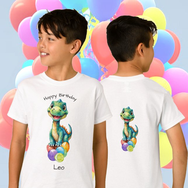 T-shirt Joli petit dinosaure avec beaucoup de ballons colo (Créateur téléchargé)