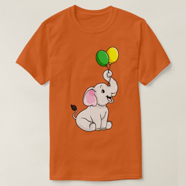 T-shirt Joli petit éléphant avec ballons (Design devant)
