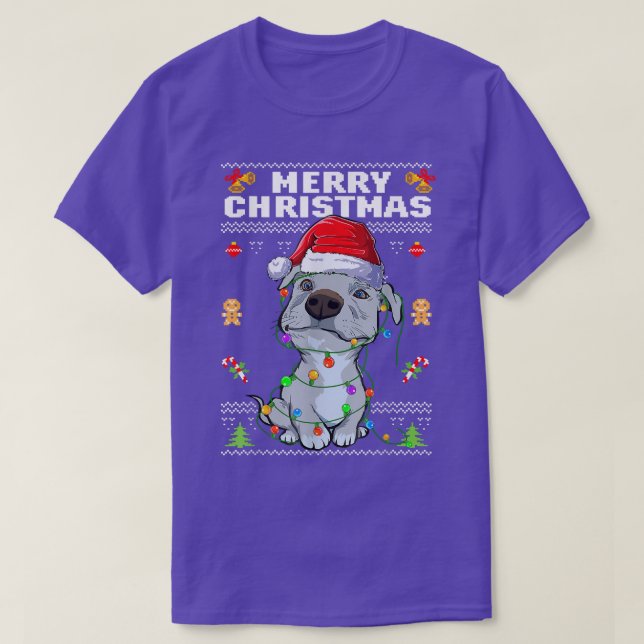 T-shirt Joli Pit Taureau Joyeux Noël Doux moche P (Design devant)