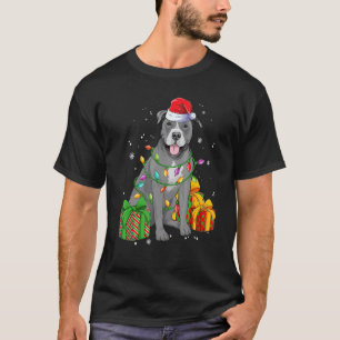 T-shirt Joli pitbull avec chapeau de Père Noël Joyeux Pit