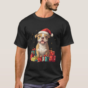 T-shirt Joli Pitbull Santa Chapeau drôle Noël Pittie Noël