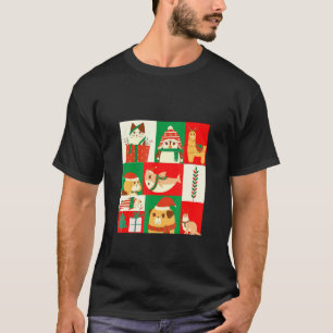 T-shirt Joli plaisir Noël Chat Chien requin Alpaca Corgi P