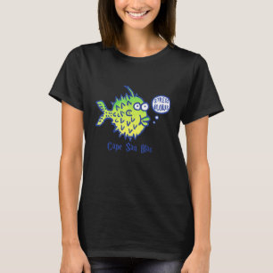 T-shirt Joli Poisson-globe Stress Éclate Casquette San Bla